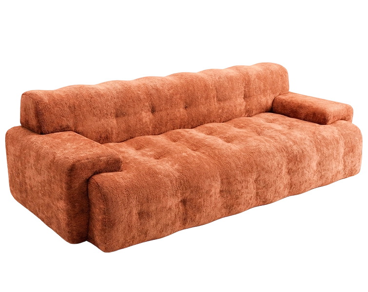 Three-seater compressed sofa